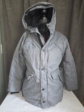 Youth Gray Hooded Mountain Ridge Winter Coat - Water-Resistant Insulated Jacket